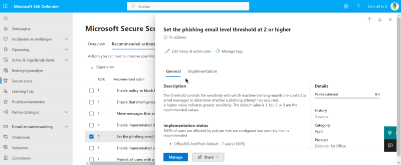 Microsoft Secure Score